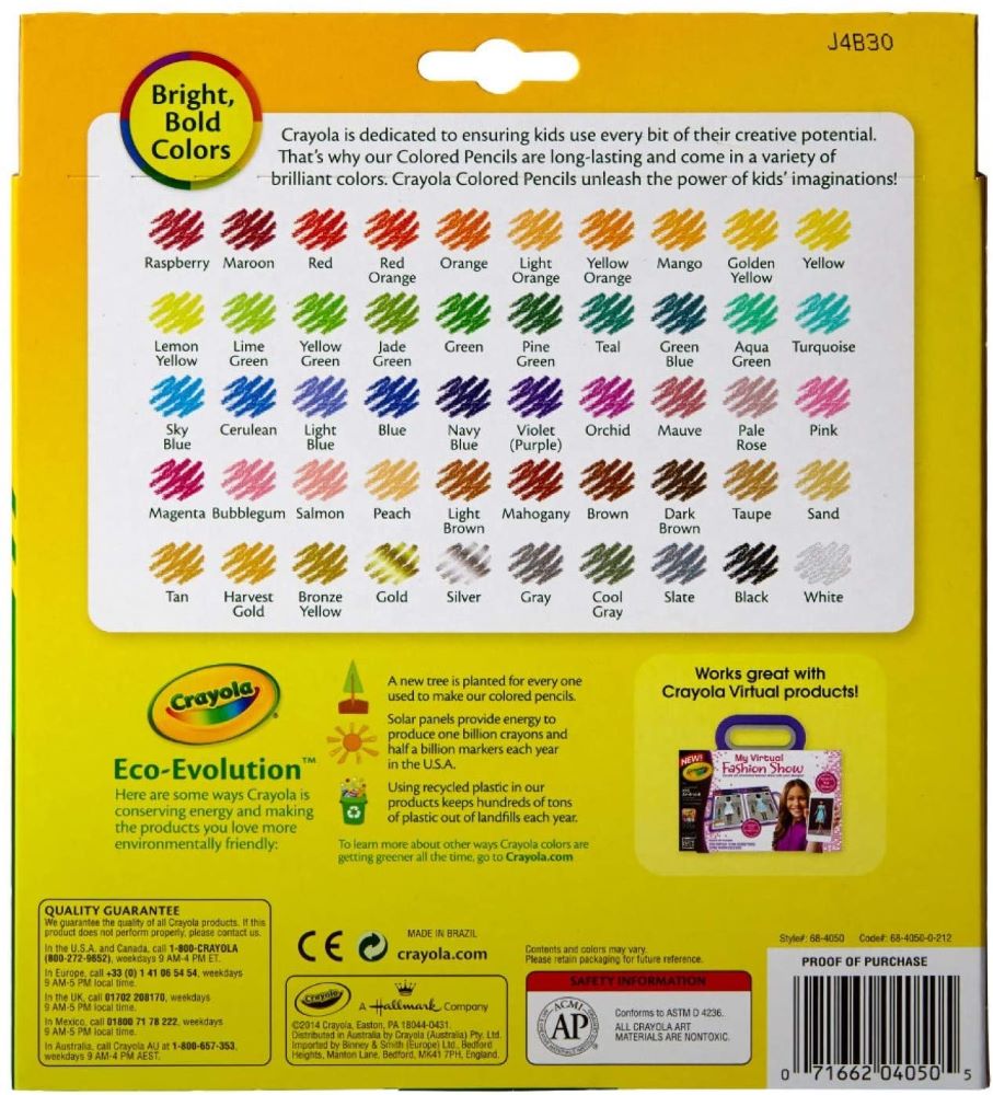 50 matite colorate