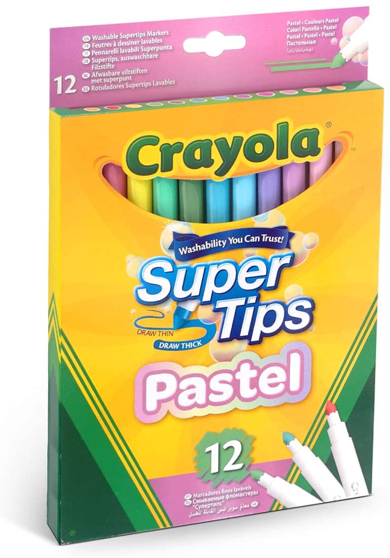 12 superpunta lavabili colori pastello
